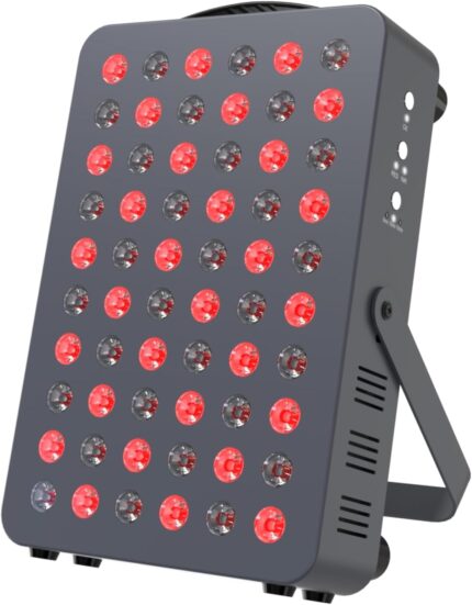 Hooga Red Light Therapy Panel for Face & Body, 60 LEDs, 660nm & 850nm Near Infrared, Timer for Pain Relief, Skin Health, Anti-Aging, Sleep, Energy & Recovery, Includes Hanging Kit & Handle - HG300