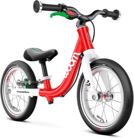 woom 1 Balance Bicycle for Kids 18 Months to 3.5 Years Old, Lightweight 12-Inch Toddler Bike with Handbrake & Steering Limiter, Boys & Girls