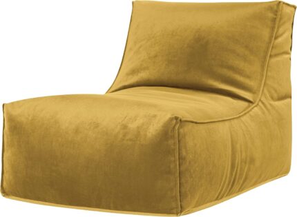 Rock Velvet Soft Bean Bag Lounger High Back Comfort with Filling Mustard, X-Large