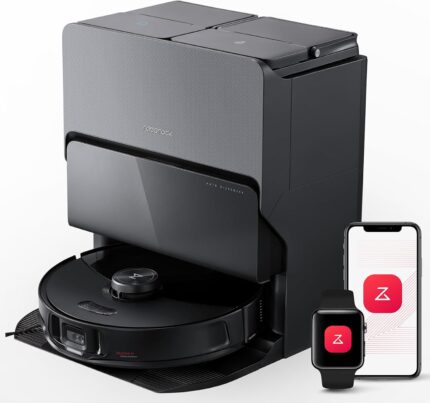 roborock S8 MaxV Ultra Robot Vacuum & Sonic Mop, 10000 Pa Suction, Corner to Edge Deep Cleaning, Hot Air Self-Drying, Auto Empty & Refill, Detergent Dispenser, Obstacle Avoidance, Black free USA