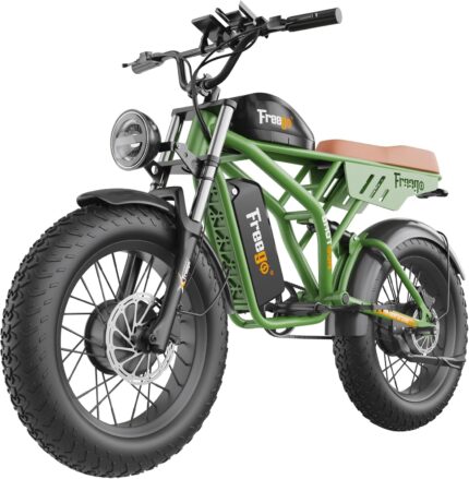 Freego Electric Dirt Bike, Electric Motorcycle for Adults,2000W Dual Motor/48V/40/55Ah,Dual Hydraulic Brake/Suspension,35MPH/68/108Mile,20x4 Fat Tires Off Road Electric Bike Free USA