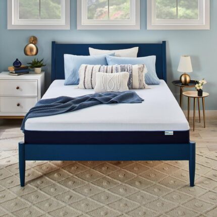 Sleep Innovations Marley 12 Inch Cooling Gel Memory Foam Mattress, Queen Size, Bed in a Box, Medium Firm Support free usa